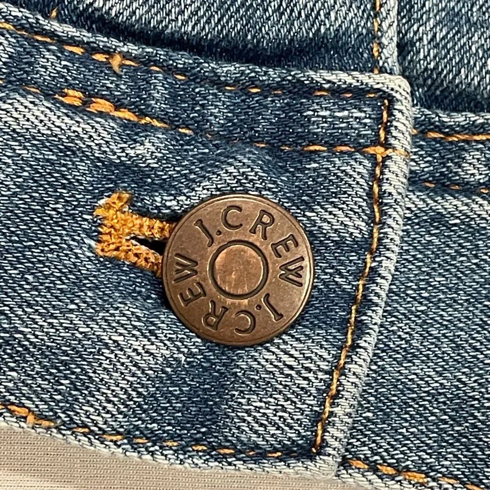 ~ Crewcuts 12 Kid's Jean Jacket Unisex Blue Buttons Girls Boys Stretch Denim